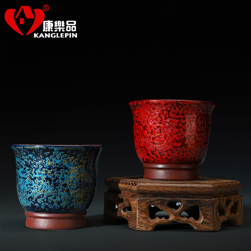 Recreational product violet arenaceous checking Chinese lacquer zhu built mud sample tea cup lamp cup bowl master cup single CPU porcelain gold cup