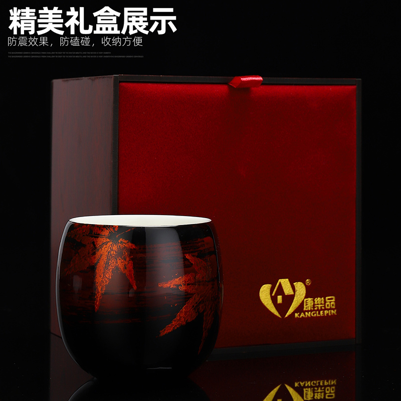 Recreational product lacquer tea master Chinese lacquer natural jade porcelain cup blue gold bugs sample tea cup pure manual small tea cups