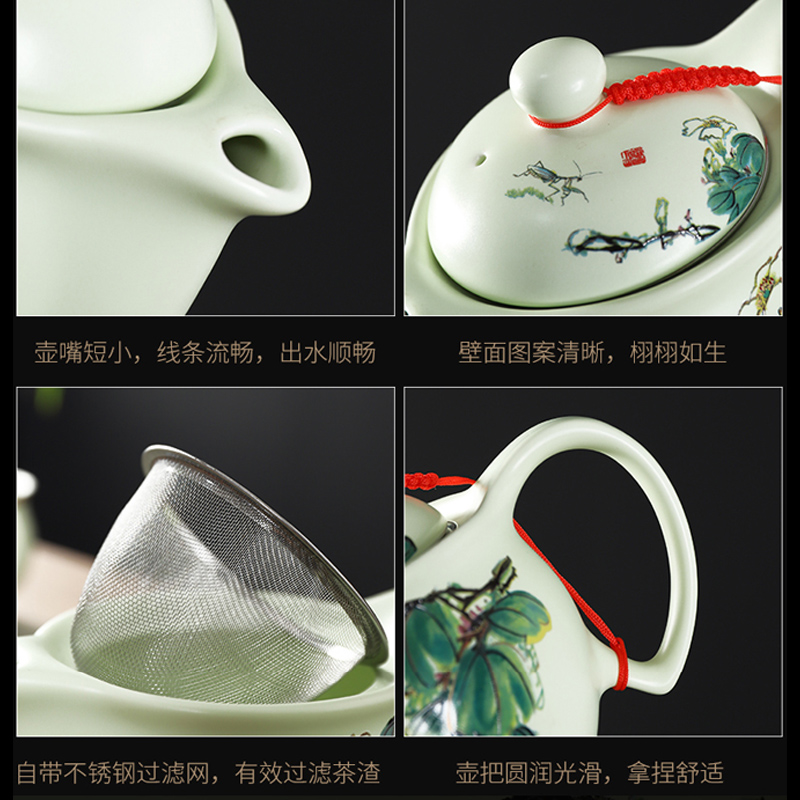 Recreational product ceramic tea set home tasted silver gilding double anti hot high - grade tea is tea tray of a complete set of kung fu tea cups