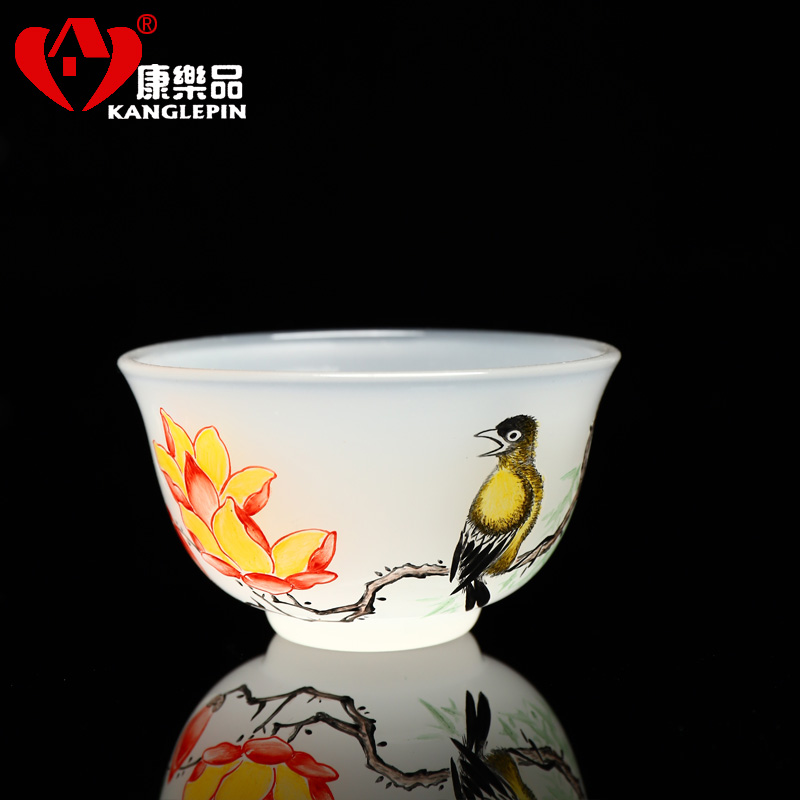 Recreational products under the coloured glaze jade porcelain glaze colorful pure hand - made kung fu tea tea cup sample tea cup glass sheet fullness