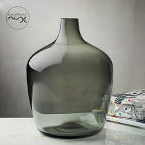 NUDE imported Nordic stained glass vase large living room floor modern simple transparent flower arrangement
