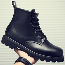 Martin Boots Men Special Soldiers Combat Leather Boots Low Bunch Tactical Military Hook Shoes Men Genuine Leather Tooling Men Boots