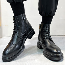 Martin Boot Mens Inn Wind Low to Help Brock Carved Leather Boots men 2021 New genuine leather Chelsea boots