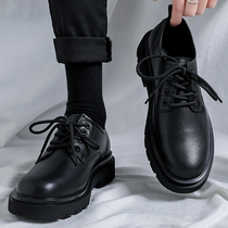 Leather shoes men winter gush Inlenty wind genuine leather business positive assembly suit heightening casual head wave mens shoes