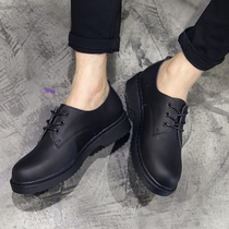 New Inlan Korean version Head shoes mens leather retro Martin shoes fashion trends round head tooling shoes low for leather shoes