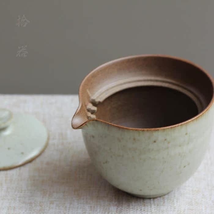 【三川茶堂】 日式粗陶 全手工 快客杯 手抓壶 单人饮茶茶具