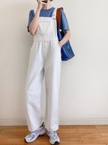 Imported Turkish cotton white overall casual strap jeans