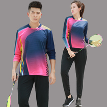 Spring Autumn Long Sleeve Badminton Sportswear Men Suit Womens Speed Dry Upper Garment Group Competitions Training Customized Table Tennis Clothes