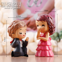 Couple doll small ornaments Resin famous dog simulation dog decorations Creative crafts Birthday gift cheese cat