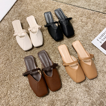 Baotou Half slippers female outside wearing 2020 Spring new Korean version Fashion 100 hitch Mueller shoes low heel sandals