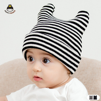 Newborn baby hat spring and autumn 0-3612 months cotton male and female childrens fetal hat Baby striped pullover hat winter tide