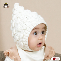 Korean version of newborn baby children warm ear protection hand knitted elf wool hat for men and women children baby hat autumn and winter