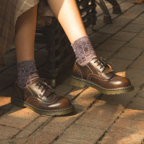 Earl cat Martin shoes British style retro bullock shoes leather round head student college style autumn small leather shoes women