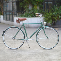 tsunami speed Rice tsunami very simple wind three-speed variable commuter retro bicycle 26 dark green bicycle