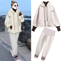 Maternity Fashion Fashion Fashion Fashion Festival Mom Qian Qi Qi Qi Qi Qi 2021 New Weiwei Women's Autumn Winter Festival Two Packages