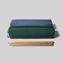 Original minimalist pure color refined art retro cotton denim cotton denim simple large capacity pencil student stationery pen bag