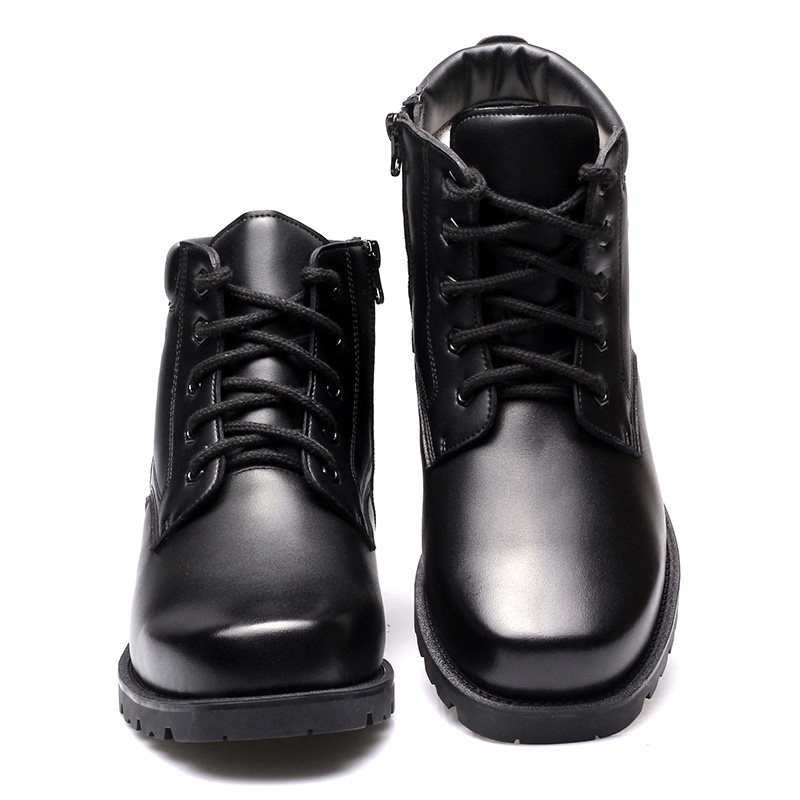 3515强人羊毛军靴男冬季棉皮鞋高帮棉靴加绒加厚保暖真皮军勾棉鞋