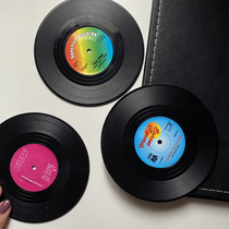 Creative retro Retro vinyl Record coaster Classic Creative Retro CD Heat Insulation Coaster Placemat 6 pieces