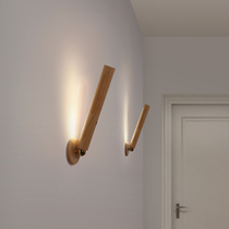 Minimalist Style Bedroom Bedside Wall Lamp Wall Light Wall Lamp Free wiring charging small night light solid wood LED light