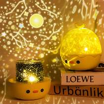 Creative Crown Duck Starry Sky Light Projector Children Toy Birthday Gift Bedroom Dream Small Night Light Starry Sky Projection