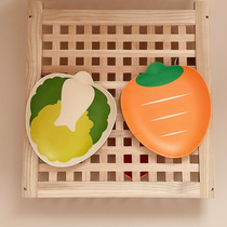 Bamboo fiber cartoon carrot cabbage environmental health creative shape dish fruit snacks shallow tray tray plate plate