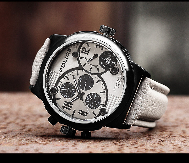 意大利police手表大表盘石英表男表运动防水腕表 pl.12739