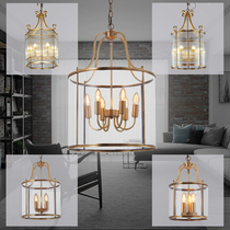 All copper chandelier Restaurant aisle corridor XuanGuanguang Bar stairlampPersonal bird cage bar Lantern