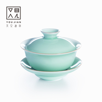 See also the creation of a bowl tea cup ceramic large tea set three talent single kung fu tea hand grip anti-hot tea bowl set