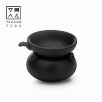 See also the creation of black pottery tea leak tea filter mesh filter Japanese ceramic tea leak set with tea set accessories funnel