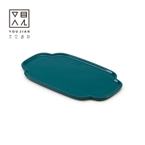 Ceramic tea tray Japanese Kung Fu tea set Simple tea tray Four seasons plate Mini tray Rectangular dry bubble water storage tea stand