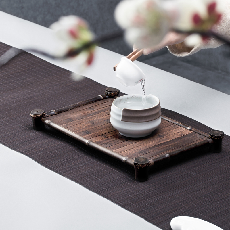 And creation of zizhu bamboo raft tea cup purple bamboo raft And Japanese saucer dish served tea tray cups