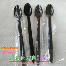 Disposable spoon thickened extended DQ ice cream spoon Plastic spoon 19cm long handle soup transparent dessert spoon