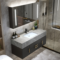 Modern simple light luxury rock board one-piece bathroom cabinet combination set Wash hands wash face pool toilet wash basin