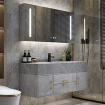 Modern simple light luxury rock board one-piece bathroom cabinet combination set Wash hands wash face pool toilet wash basin