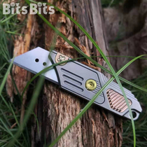 BITS titanium alloy small knife edc beauty workout knife tactical anti-body-fit titanium alloy tool cutting small straight knife