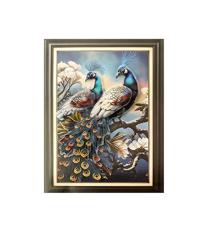 3d Peacock Picture Frame Decorative Painting Stickers Bedroom Living Room Background Wall Animal Wall Stickers