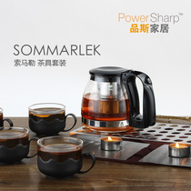 Stainless steel tea candle insulation teapot teapot with cup set heating base teapot cooking tea insulation furnace