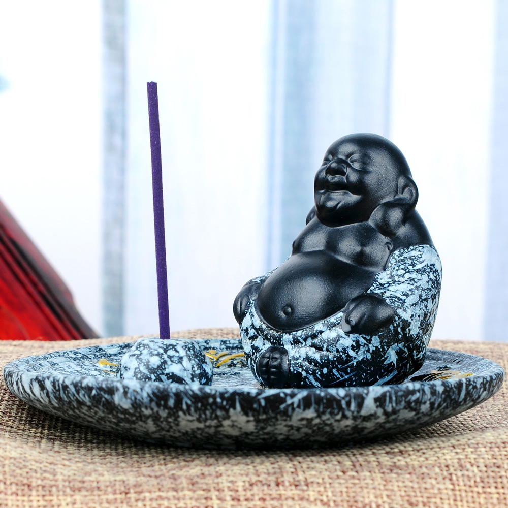 Shakyamuni Buddha incense seat buddhist head of aroma stove ceramic Buddha incense inserted incense buner plate of Buddha furnishing articles