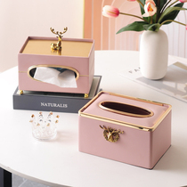 Modern high-end light luxury wind tissue box grade high-end makeup table table living room coffee table multifunctional drawing paper box