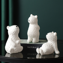 Modern minimalist home decorations Porcelain Bear ornaments study living room childrens room creative small cute decoration desk