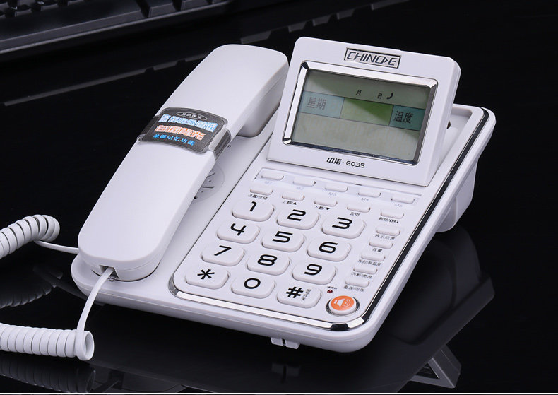 中诺电话机 时尚高档办公家用座机 报时报温度 固定电话 g035