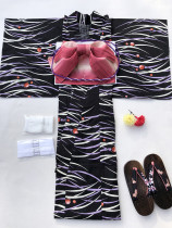 Export Japan cotton kimono bathrobe sea ripple fireworks conference summer festival photo photo