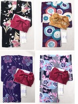 Women's clearance cotton women's multi-color export Japanese kimono bathrobe purple sunflower classic charming color