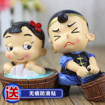 Dayu Jixi double stick Valentines Day gift creative car decoration front decoration office decoration Ah Er love history