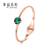 LUCKY Gila LUCKY KILA light luxury 18K gold-plated opening green round bracelet niche design actress elegant tide