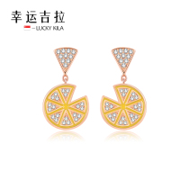 LUCKY Gila LUCKY KILA niche design 18K gold-plated fresh lime piece earrings all earrings