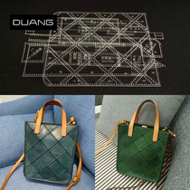 diy handmade leather shoulder shoulder bag womens backpack tote bag acrylic paper grid sample drawing template