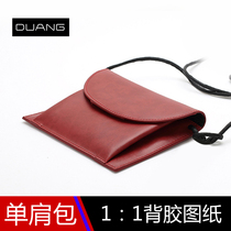 diy handmade leather shoulder bag shoulder bag female version drawing grid paper pattern printing design wallet drawing