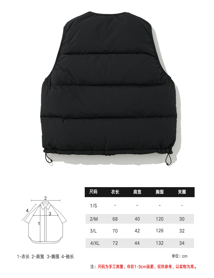 Жилеты nomogarment 简约立体羽绒马甲 新国标90白鸭绒加厚无领男女同款 OTHER