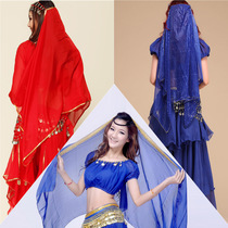 Belly dance dance gauze Indian dance performance hanging coin chiffon veil Indian headscarf